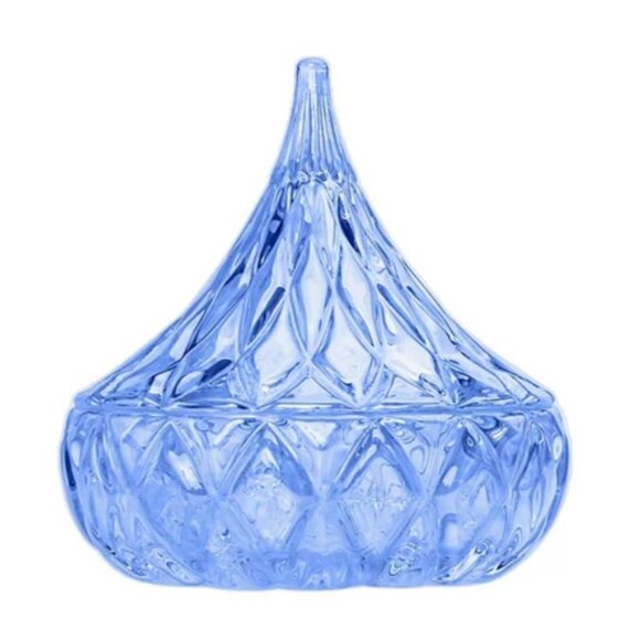 Hershey’s Kisses Crystal Clear Covered Candy Dish Godinger 5" Iridescent Glass - Picture 3 of 7